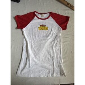 Anvil Y2K Wango Tango 2007 Baby Tee Juniors Small Red White Raglan Pop